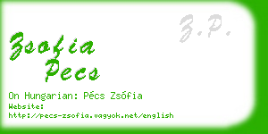 zsofia pecs business card