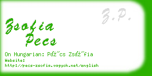 zsofia pecs business card